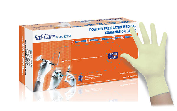 5.5 Mil Latex Examination Gloves - Medical Grade, Powder-Free, White (Box)