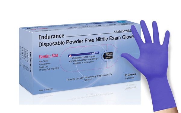 Endurance® Long Cuff Medical Examination Nitrile Gloves, Extra Thick (Case of 500)- 9 Mil