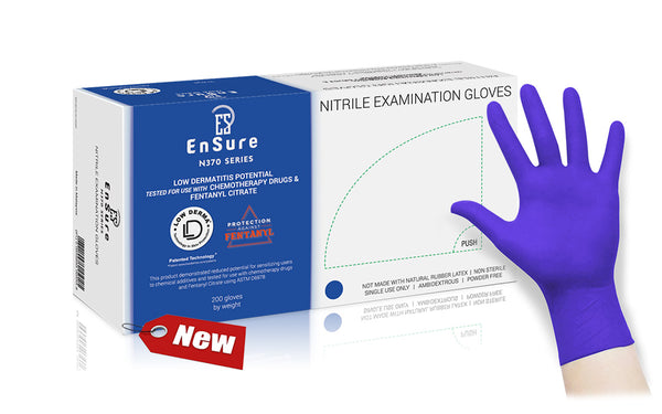 EnSure® Low Dermatitis Potential Medical Examination Nitrile Gloves (Case of 2,000) - 4.0 Mil