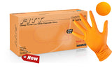 FITT® Diamond Textured Powder Free Orange Nitrile Gloves (Case of 1,000) - 8.0 Mil